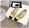 Luxury Designer Women Casual Fashion Genuine Leather Chain Flats Derby Square Toe Lace up Runway Outfit Female Feetwear