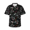 Men's Casual Shirts Cartoon Bear Vacation Shirt Male Cute Animal Summer Short Sleeves Printed Loose Oversize Blouses Birthday Present