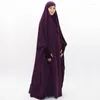 Roupas étnicas Mulheres Muçulmanas Vestido de Oração de Uma Peça Capa Completa Com Capuz Islâmico Eid Jilbab Overhead Abaya Kaftan com Hijab Dubai Ramadan Longo