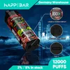 EU Warehouse Happ Bar HS12000 Disponibla vapes 12000 puffs flytande smaker 12K Vape med LED -displaybatteri och juice