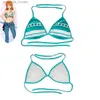 cosplay Anime Costumes Nami Cosplay Come 2 years ago green and white striped swimwear jeans summer bikini womens sexy carnival setC24321