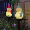 Sneeuwpop Solar Garden Light Outdoor Ground Stake Light Kerstverlichting op zonne-energie voor kerstgazon Tuindecoratie