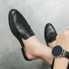 Sapatos casuais meio para homens couro genuíno marrom preto liso moda masculina suporte respirável