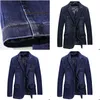 Abiti da uomo Blazer Marca Uomo Giacca di jeans Giacca da uomo Cappotto Autunno Primavera Slim Cotone grasso Giacche da abito casual Uomo Mascino 3Xl 200 Dhu5N