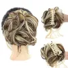 Chignon claw clip hair wavy curly hair patch suitable for women's ponytail hair extension synthetic fake bun