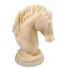 Baking Moulds Horse Head Statue Candle Silicone Mold Bust Riding Sculpture Art Figurine Animal Poney Mould M358