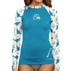 Women's Swimwear SPELISPOS Long Sleeve Sports Surfing Suit UV Protection Water Tight Swimming High-Elastic Diving Tops