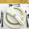Anneaux de serviette 6 pièces anneaux de serviette en métal doré décor de Table porte-serviettes pour la maison anniversaire fête de mariage fournitures de décoration de Table 240321