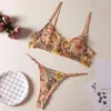 Bras Sets Women Bra et Briefs Lace Flower broderie Perspective sexy