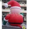 Partihandel 8MH (26ft) med fläkt ny design enorm uppblåsbar Xmas jultomten med rund mage Uppblåsbar prydnad Santa Claus till jul