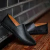 Casual Shoes Big Size 38-50 Men Genuine Leather Soft Slip On Breathable Hole Luxury Loafers Mens Flats Man Moccasins