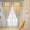 Rideau 1 panneau 132cm de largeur, Double couche européenne avec cantonnière pour salon chambre à coucher, fleur brodée en 3D