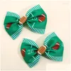 Accessoires de cheveux 2pcs Belle Bow Clip Enfants Ruban Football américain Imprimer Bowknot Épingles à cheveux Barrettes Filles Hairgripes Headwear Drop De Ot6As