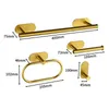 Towel Rings No Drill Bathroom Accessories set Gold Towel Bar Rack Towel Rail Black Towel Ring Toilet Paper Holder Wall-mounted Robe Hook 240321