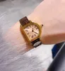 24mm 30mm Trendy Women Men Quartz Watch Roman Number CPCP Cloche Wristwatch Couple Real Brown leather Watches Unique D Shape Clock
