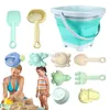 Sand Play Water Fun Kids Beach Sand Toys Set Toy Shovels For Digging Bulk With Foldable Bucket And Animal Mold Summer Beach Toys Sand Bucket Set 240321