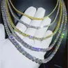 الهيب هوب المجوهرات الحجم الكامل Sier VVS Moissanite التنس سلسلة النساء قلادة تمرير سلسلة اختبار الماس في المخزون