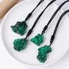 Decorative Figurines Crystal Necklace Women Malachite Portable Pointed Gemstone Pendant With Cord For