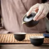 Conjuntos de chá portátil conjunto de chá de viagem cerâmica bule chaleira quik potes um pote e dois copos bebida chinesa bulestea xícara