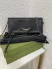 Zadig Voltaire Wing Wing Кожаная роскоши кросс -кусочки сумки раскачиваются ваши крылья женские ракообразные цепные цепь дизайнерская сумка мужская сумочка Стекает маленькая конверт на плечах пакеты