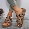 Dress Shoes Summer Women's Slippers 2024 Roman Snake Pattern Platform Fashion Ladies Casual Slides Wedges Female Sandals