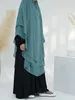 Ethnische Kleidung 2 Schichten Chiffon Lange Khimar Frauen Muslim Hijab Bescheidenes Gebet Eid Hijabs Kopftuch Schal Djellaba Niqab Kleidungsstück