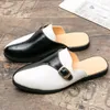 Casual Shoes Men Mokerze Patchwork Half Cappers poślizgnąć