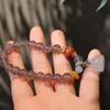 Natural 8mm Purple Women's Jade Marrow Lotus Pendant Grey Agate Armband Chinese Style Handpiece