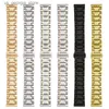 Bracelets de montre HDKWZ 14mm 16 17 18 19 20mm 21mm 22mm 23 24 26mm 5 perles bracelet en acier inoxydable boucle papillon bande de remplacement Y240321