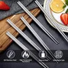 Essstäbchen, 2/20 Stück, Edelstahl, wiederverwendbar, rutschfest, für Sushi, koreanische Metallstäbchen, sichere Geschirr-Sets