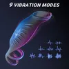 Triple anneau pénien vibrant, anneau de pénis extensible, vibrateur de Couple avec 9 Modes de Vibration, manchon, jouets sexuels pour adultes, Couples d'hommes