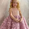 Ett år gammal klänning Princess Temperament Childrens Dresses Rose Fairy Western Style Girls Ball Gown 240309