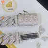 Designer Vente chaude Hip Hop S925 VVS Lifeng Bijoux Personnalisé 20mm Nom Chaîne à maillons Glacé Miami HIphop Moissanite Argent Sterling 18k Or Blanc Collier Cubain