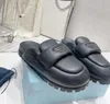 Kvinnor mjuk vadderad nappa läder sabots toffel designer mode mules sandal lyxplattform av hög kvalitet casual scuffs baotou toffel storlek 35-41