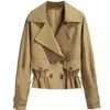 Vestes pour femmes printemps et automne mode banlieue décontracté ample coréen Double boutonnage surdimensionné polyvalent court Trench Coat