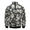 Men's Jackets Leopard Pattern 3D Jacket Men Women Harajuku Hip Hop Style Hoodie Casual Stand Collar Zipper Sweatshirt Coat Hombre Ropa