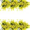 Kwiaty dekoracyjne 40 wiązek sztucznych do dekoracji na zewnątrz plastikowe zielone krzewy i ogród (żółty)