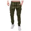 Men's Pants Causal Spring Fashion Classic Sport Skinny Cargo Solid Color Slim Fit Drawstring Elastic Waist