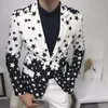 Blazers ajustados con estampado de estrellas para hombre, vestido de club, esmoquin para novio, traje de fiesta de boda Formal, chaqueta, traje de marca para hombre 240305