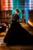Nouvelle robe de mariée noire de style gothique vintage