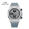 2021 제품 OTM 남자 6 핀 실리콘 테이프 방수 시계