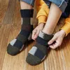 Meias masculinas 3 pares de lã de inverno grosso quente harajuku retro grande tamanho xadrez casual cashmere longo merino homens