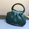 Totes Luxury Ruched Design Cowhide Leather Shoulder Påsar för kvinnor handväskor riktig hud hobo crossbody väska liten mamma handväska