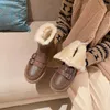 Stivali invernali da donna in pelle di alta qualità, eleganti, retrò, per esterni, in peluche, con suola spessa, comode scarpe casual in cotone