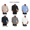 Men's Casual Shirts Mens Shirt With Band Collar Loose Blouse Tops Long Sleeve Button Down Perfect For Dressing Up Or Party