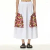 Rokken Canwedance Chic Alle Matched Katoen Romantische Maxi Hoge Taille Oversized Rok Met Ruches Mujer Witte Boho Bodems