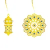 Party Decoration Ramadan Eid Mubarak Al-Adha Gold Hanging Swirls Decorations Moon Stars and Lantern Garland