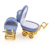 1 Piece Lovely Baby Carriage Veet Jewelry Wedding Ring Gift Box Holder Case for Earrings Necklaces Bracelets Display