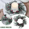 Party Decoration 20cm Wedding Table Red Fruits Candle Artificial Leaves Home Christmas Branches Decor Wreaths Wreath Pine V7Q1