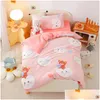 Bedding Sets 3Pcs Cartoon Cotton Crib Linen Kit Baby Coral Fleece Set Includes Pillowcase Bed Sheet Duvet Er Without Filler Cp11 24030 Otb4M